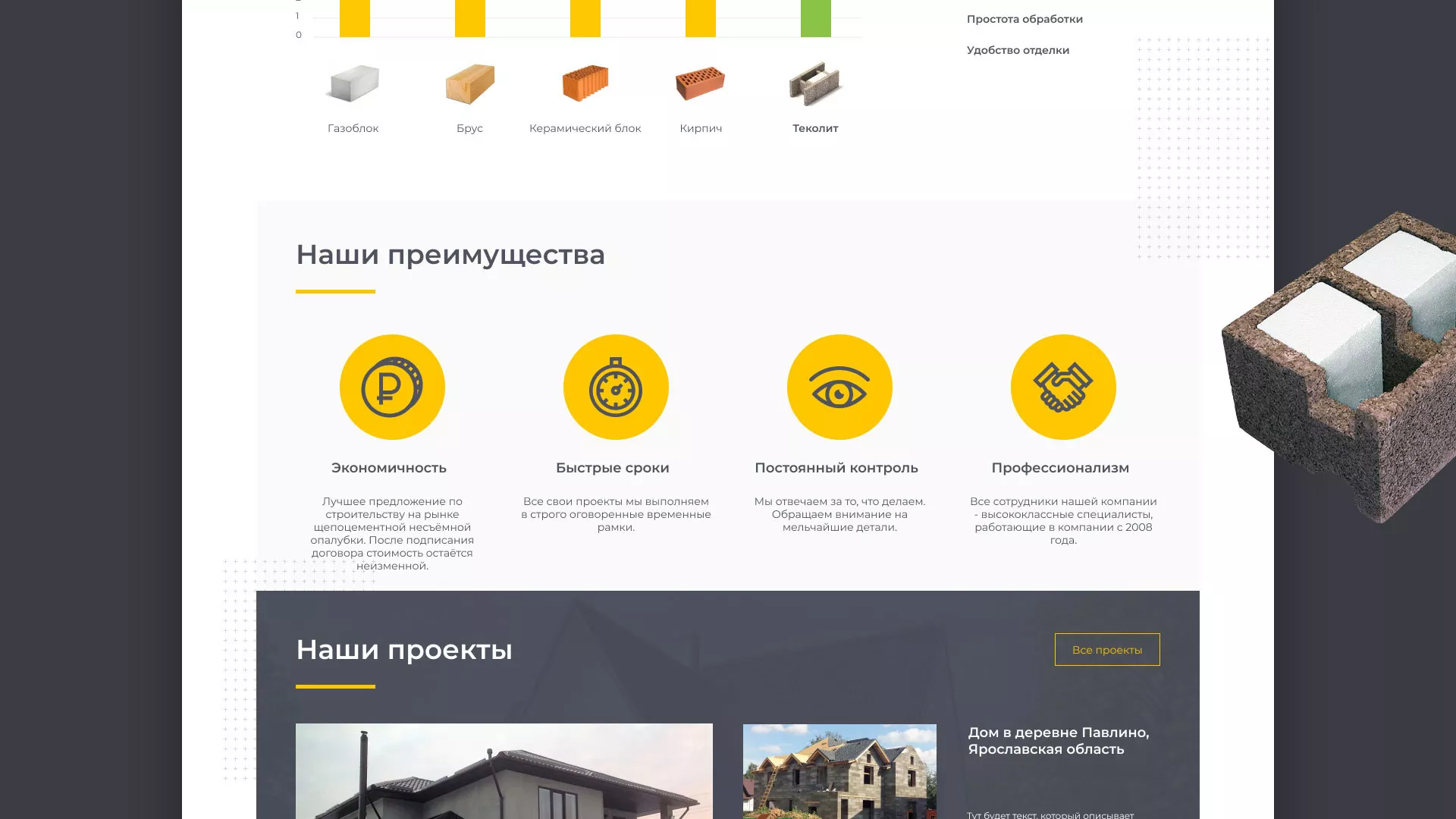 Создание сайта для строительной компании «ЭКОДОМ» в Лебедяни